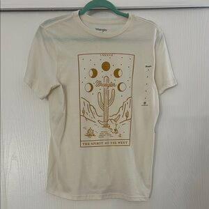 Wrangler Cream Short Sleeve Tee with Earthy Prints